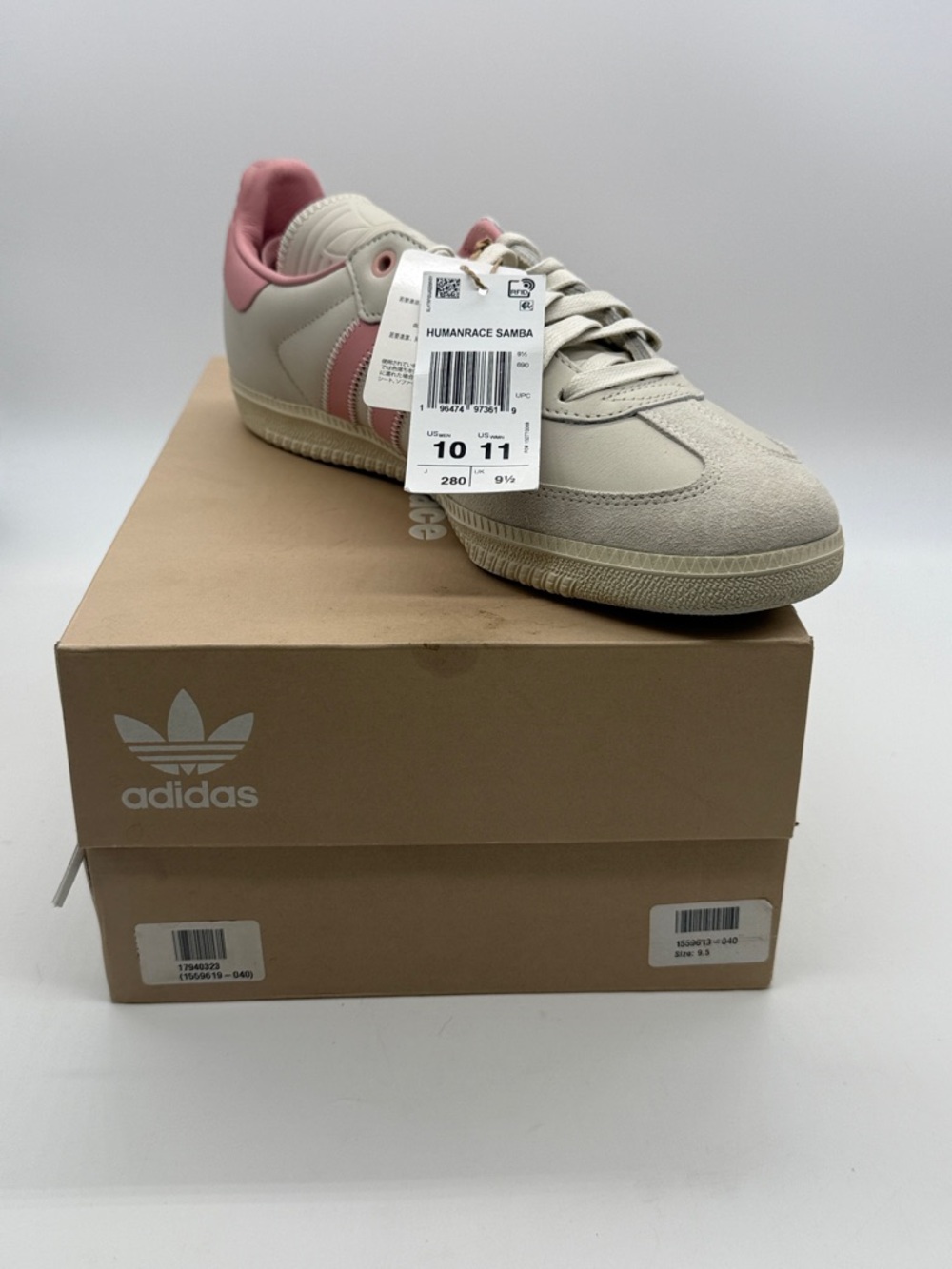 adidas Humanrace Samba - Cream with Pink Accents